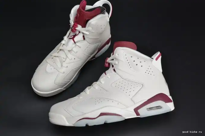 80% Off Sale Maroon Retro Air 6 384664-116 Jordan white 0507